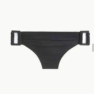 NWT! J. Crew Square-ring bikini bottom in black Sz XXS/0